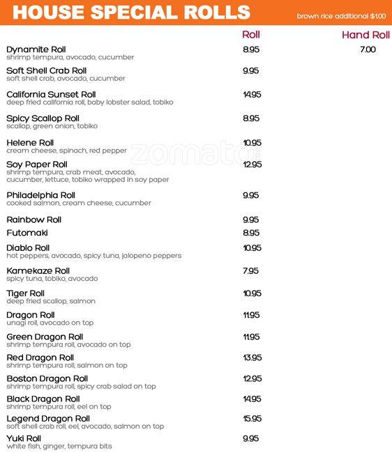 Issmi Japanese Restaurant menu
