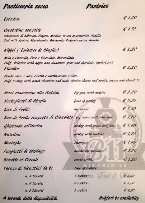 Menu di Binario 11 