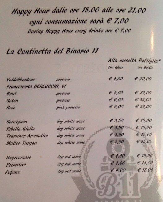 Menu di Binario 11 