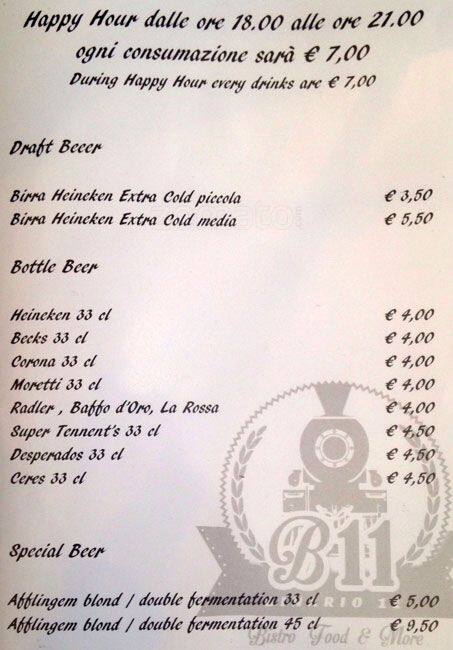 Menu di Binario 11 