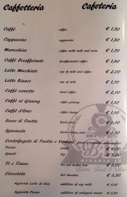Menu di Binario 11 
