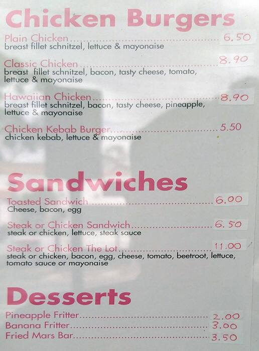 Menu at East Ivanhoe Fish & Chips fast food, Ivanhoe East