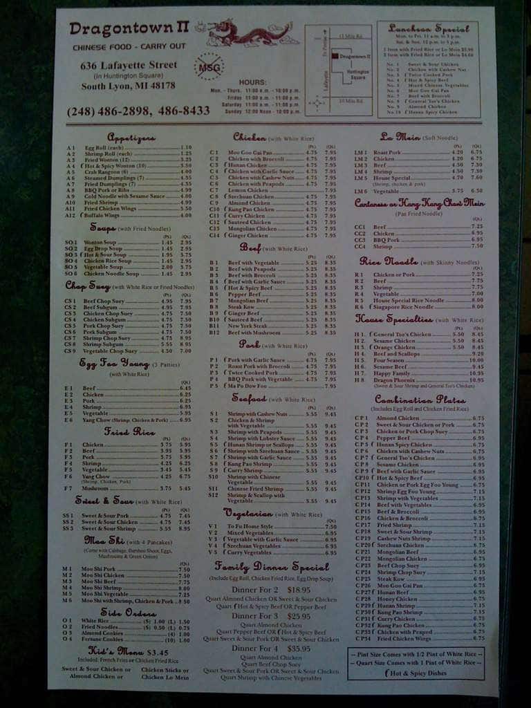 dragon city indianapolis menu