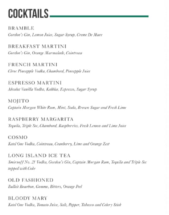 Menu at The Old Bank pub & bar, Liverpool, James St