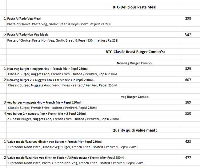 Midnight Rascals Pizza - MRP menu
