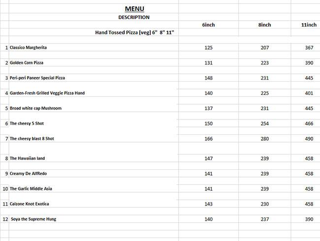 Midnight Rascals Pizza - MRP menu