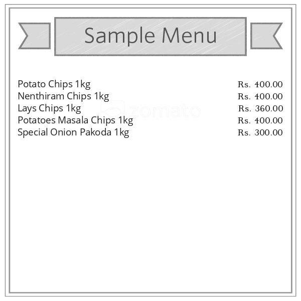 Menu of New Kerala Sakthi Hot Chips, Pallavaram, Chennai