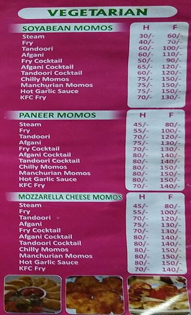 Giri Momos Centre menu