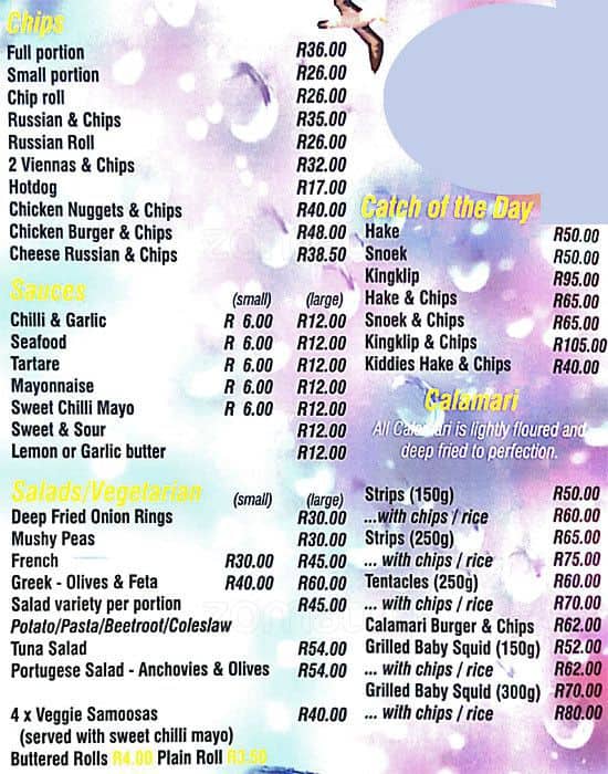 The Salty Sea Dog Menu, Menu for The Salty Sea Dog, Simon's Town, Cape Town Zomato SA