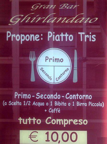 Menu di Gran Bar Ghirlandaio 