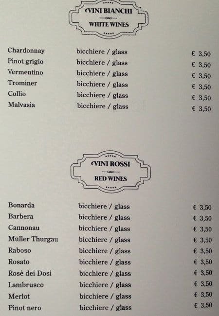 Menu di Gran Bar Ghirlandaio 