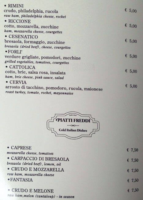 Menu di Gran Bar Ghirlandaio 