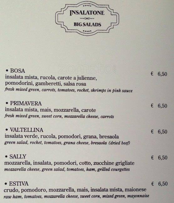 Menu di Gran Bar Ghirlandaio 