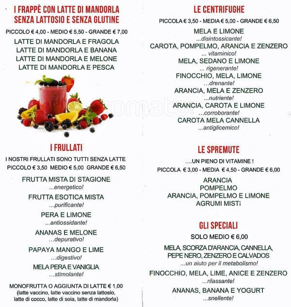 Menu di Quintessenza 