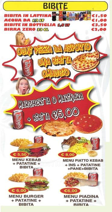 Menu di Pizzeria Tripoli Kebab 