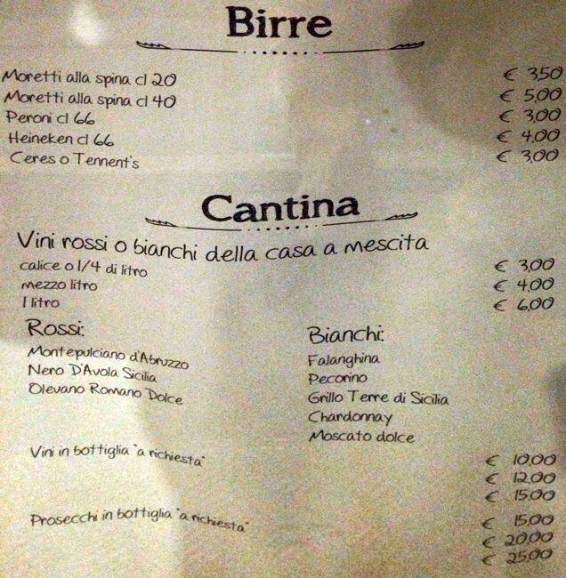 Menu de Lo Scolapasta