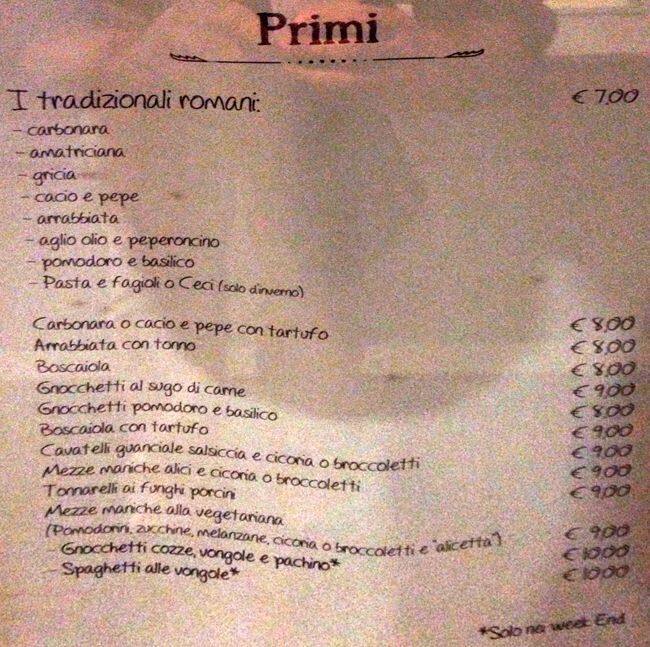 Menu de Lo Scolapasta