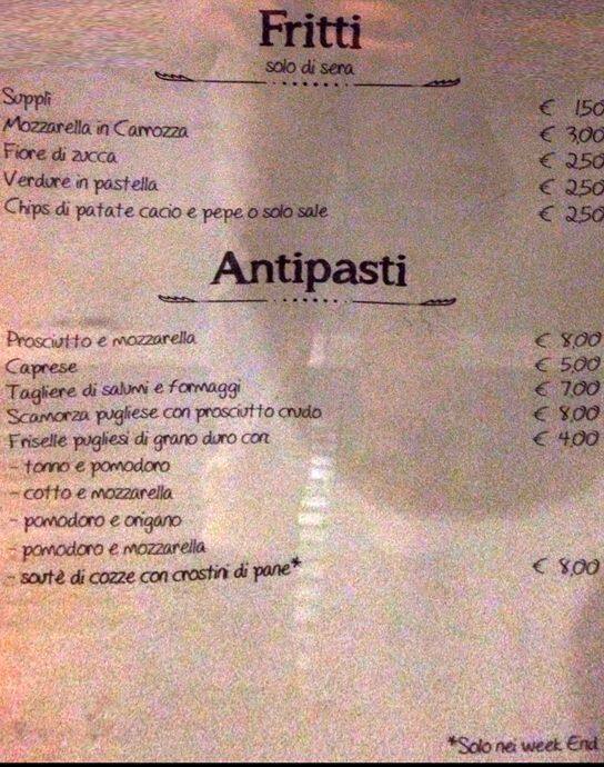 Menu de Lo Scolapasta