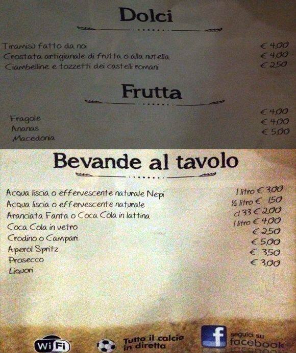 Menu de Lo Scolapasta