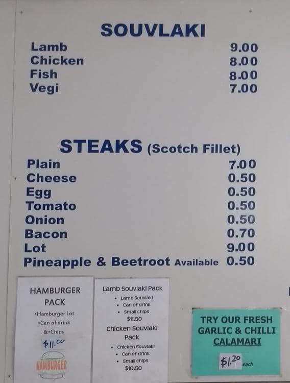 Menu at Ocean Blue Fish & Chips fast food, Ivanhoe