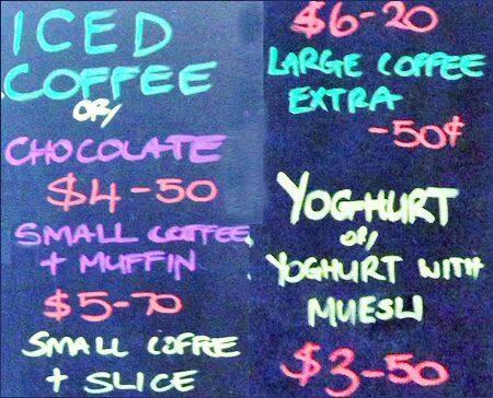 Menu at Urban Table cafe, Melbourne, 34 Lonsdale Street