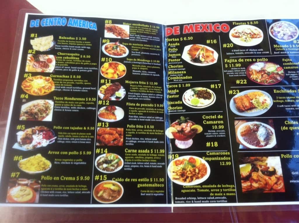 Del sur cafe menu