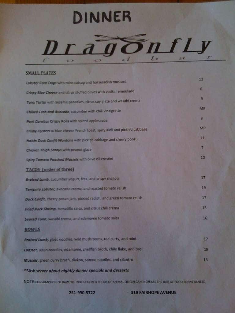 Menu At Dragonfly Food Bar Fairhope menu-at-dragonfly-food-bar-fairhope