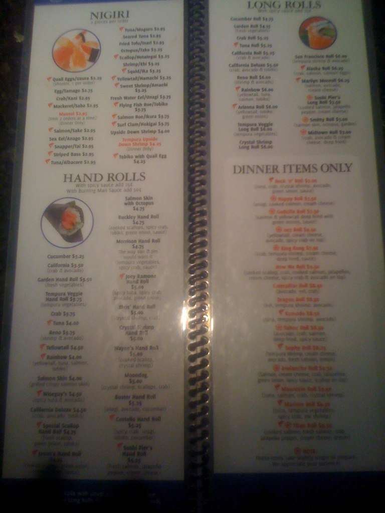 Sushi Pier Ii Menu Menu For Sushi Pier Ii Reno Reno