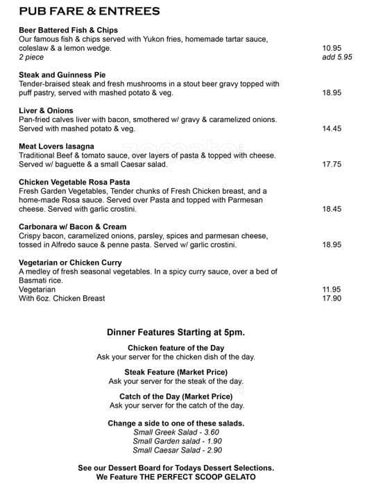 Hobby Menu Menu at Hobby Horse Arms pub & bar, Uxbridge