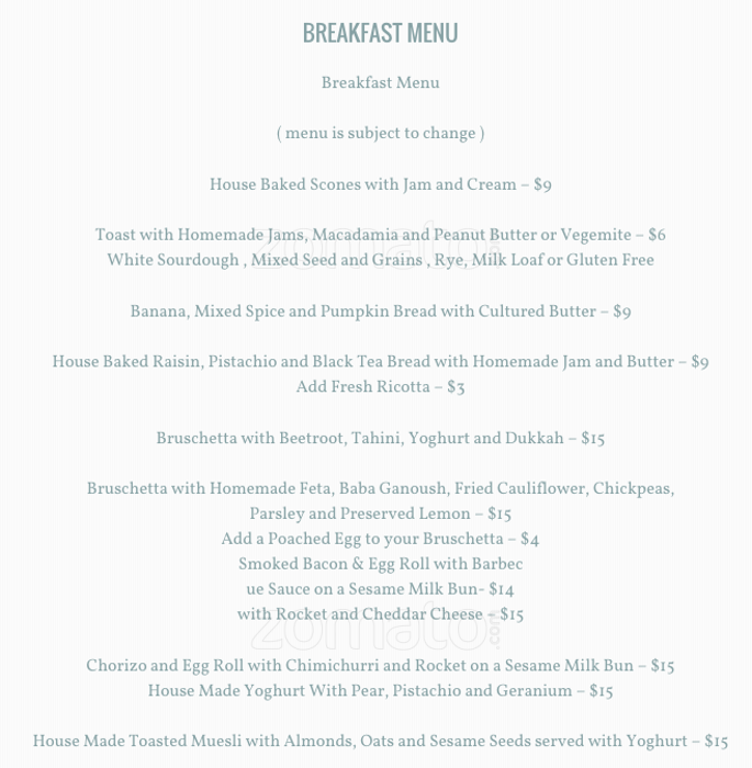 The Cove Dining Co Menu, Menu for The Cove Dining Co, Abbotsford