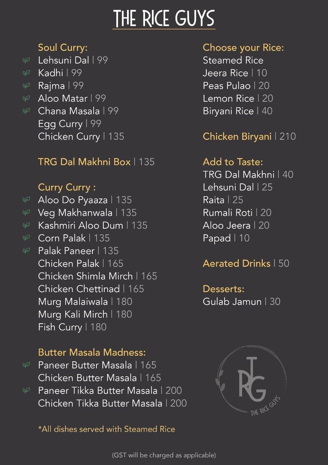 The Rice Guys Menu The Rice Guys Menu