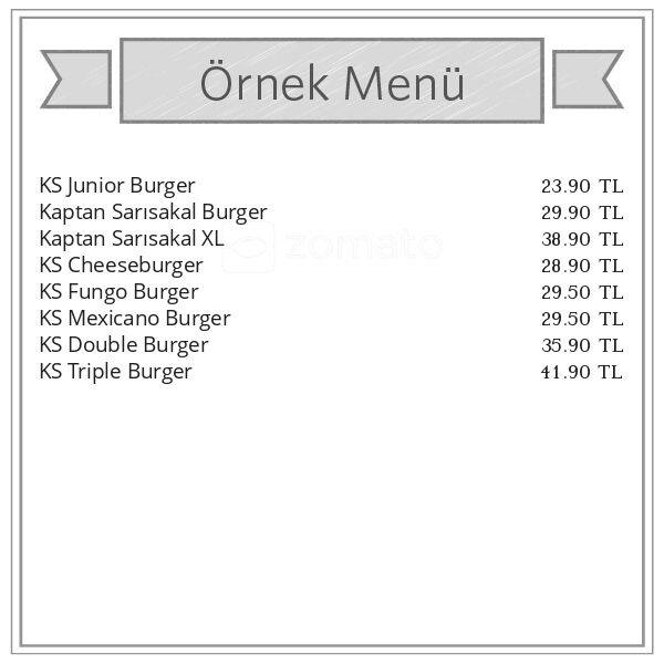 kaptan sarisakal burger menu kaptan sarisakal burger incirli istanbul icin menu