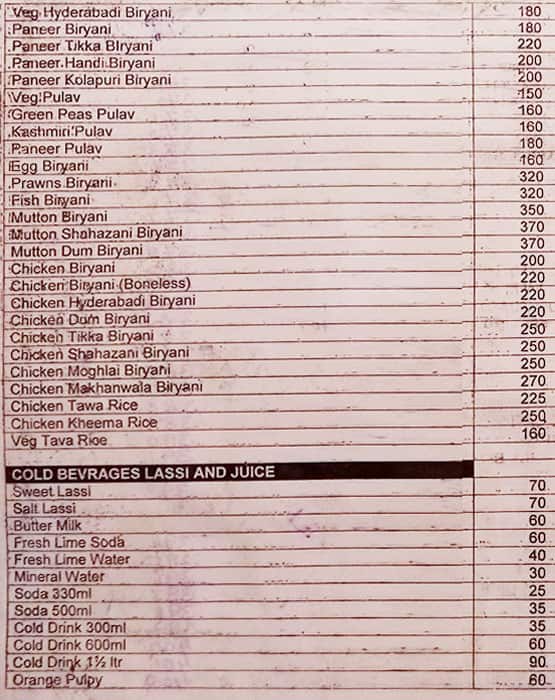 Vinus Menu Menu at Vinus Bar & Restaurant, Mumbai, 1