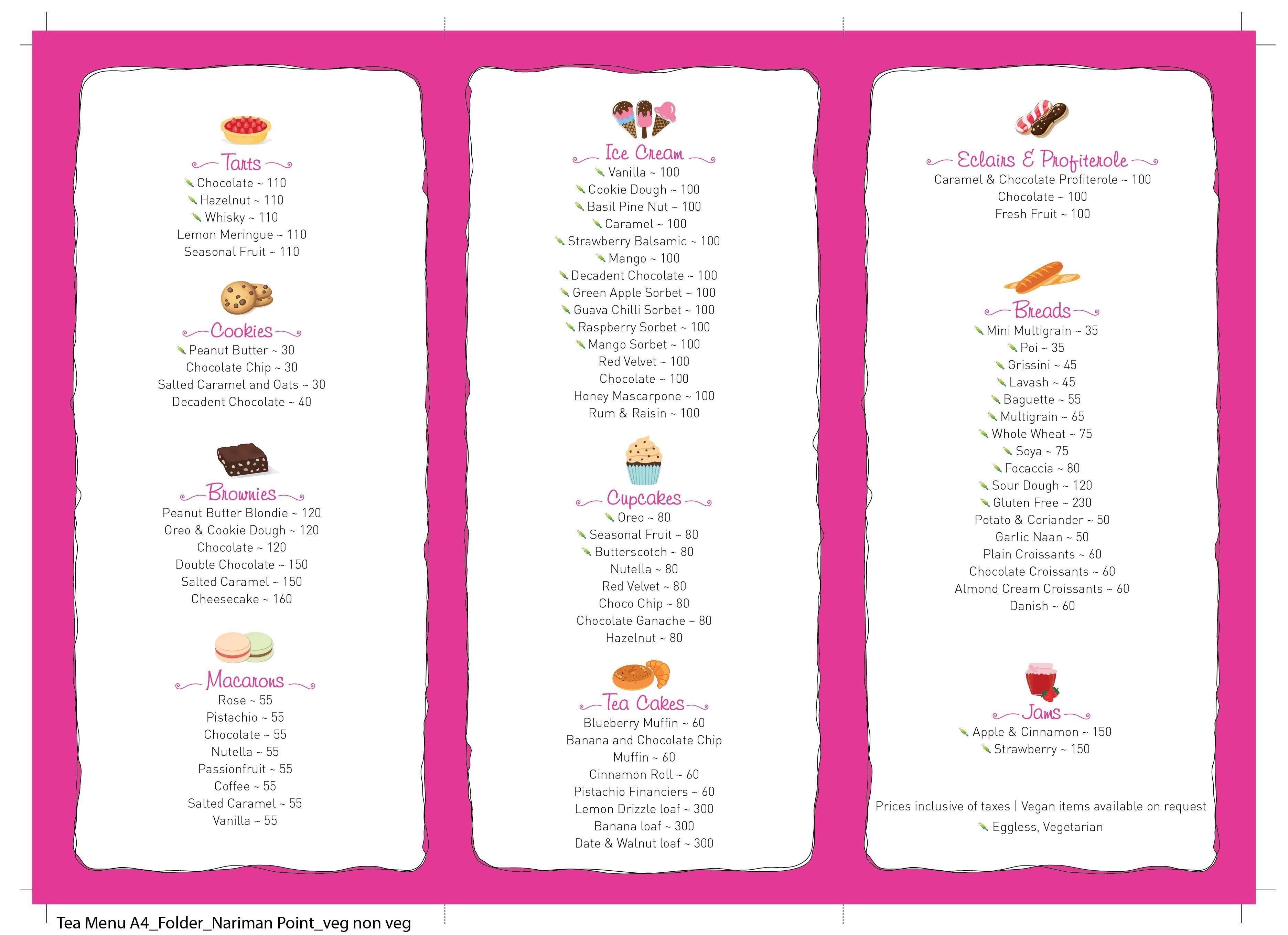 Sassy Teaspoon Menu, Menu for Sassy Teaspoon, Nariman Point, Mumbai