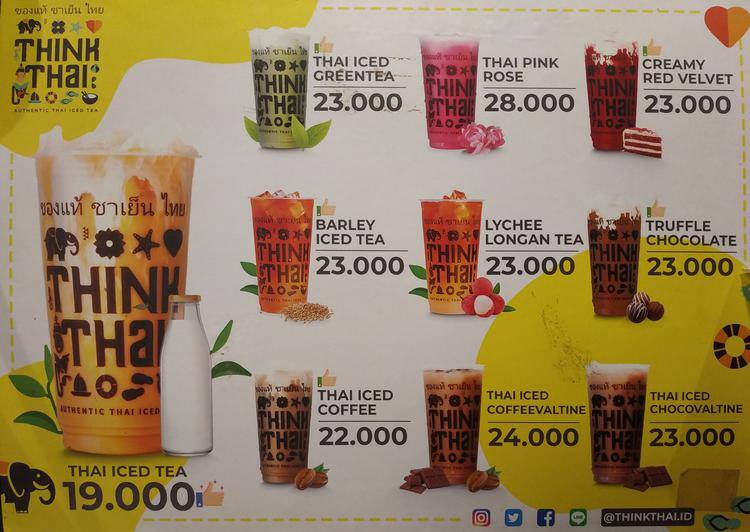 Think Thai Tea Menu Menu For Think Thai Tea Kalibata Jakarta