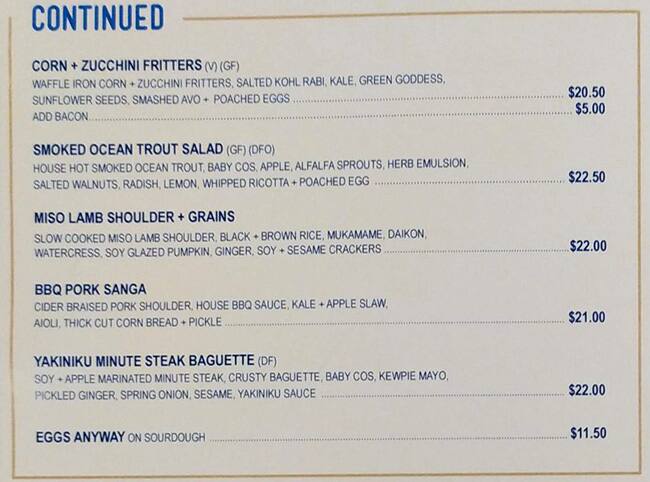 Rustica menu