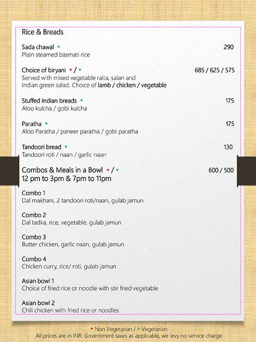 Nook - Aloft Bengaluru Cessna Business Park menu