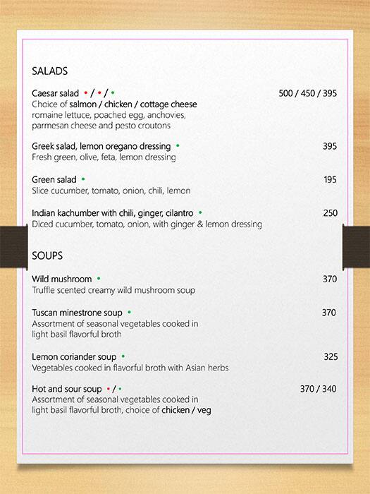 Nook - Aloft Bengaluru Cessna Business Park menu