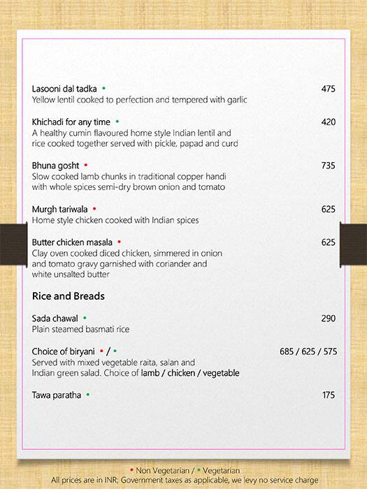 Nook - Aloft Bengaluru Cessna Business Park menu