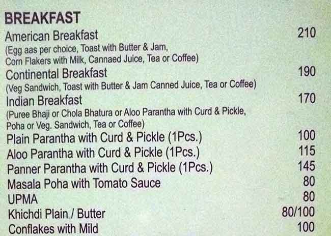 Davat Restaurant menu