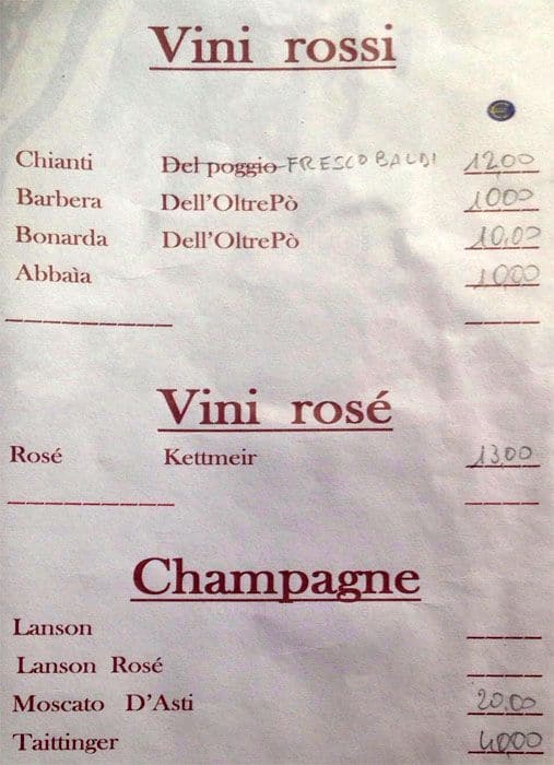 Menu di L'approdo 