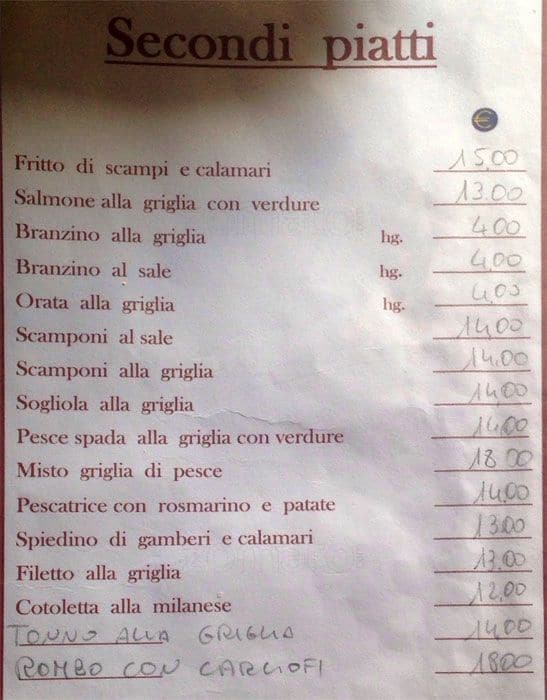 Menu di L'approdo 