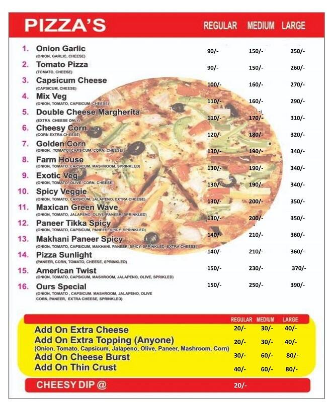 Menu of Amrit Pizza Point, Krishna Nagar, New Delhi