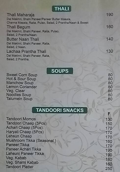 Swastik Pure Veg. menu