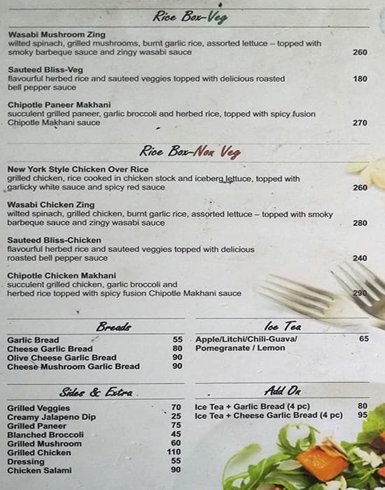Salad Grills menu
