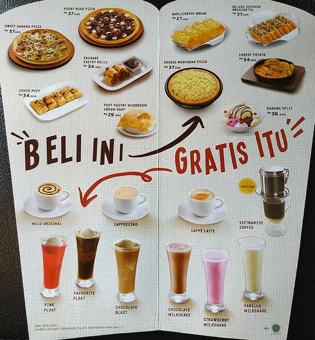 Menu at Pizza Hut Restaurant, Tangerang, Jl. Jenderal Sudirman