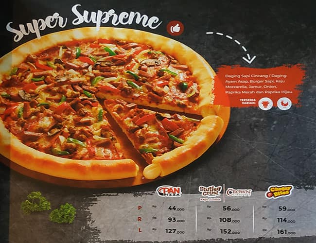 Pizza Hut Menu Menu For Pizza Hut Kemang Jakarta