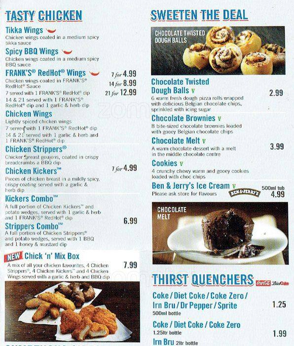 Domino's Pizza - Edinburgh - Corstorphine menu