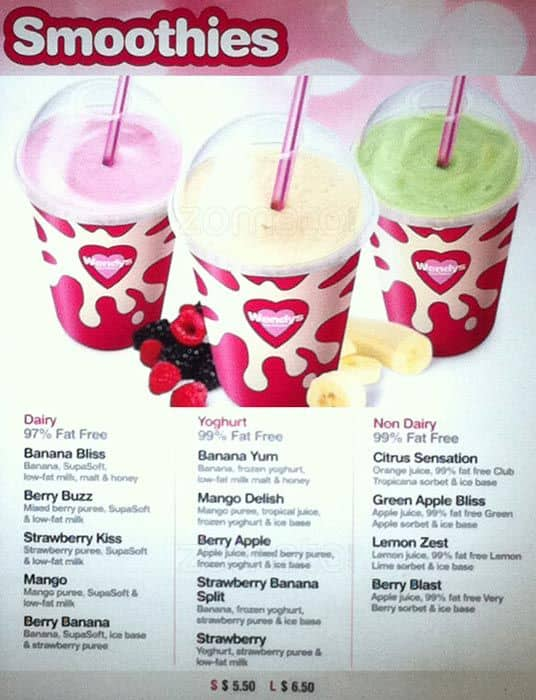 Menu at Wendys Supa Sundaes desserts, Christchurch, Westfield Riccarton