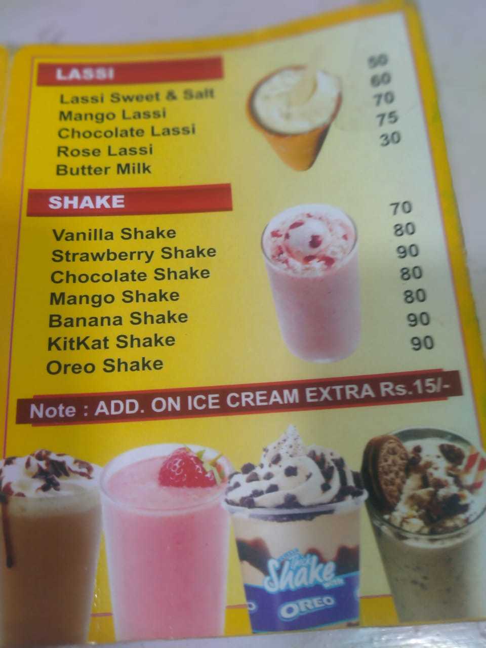 Pink City Restaurant menu